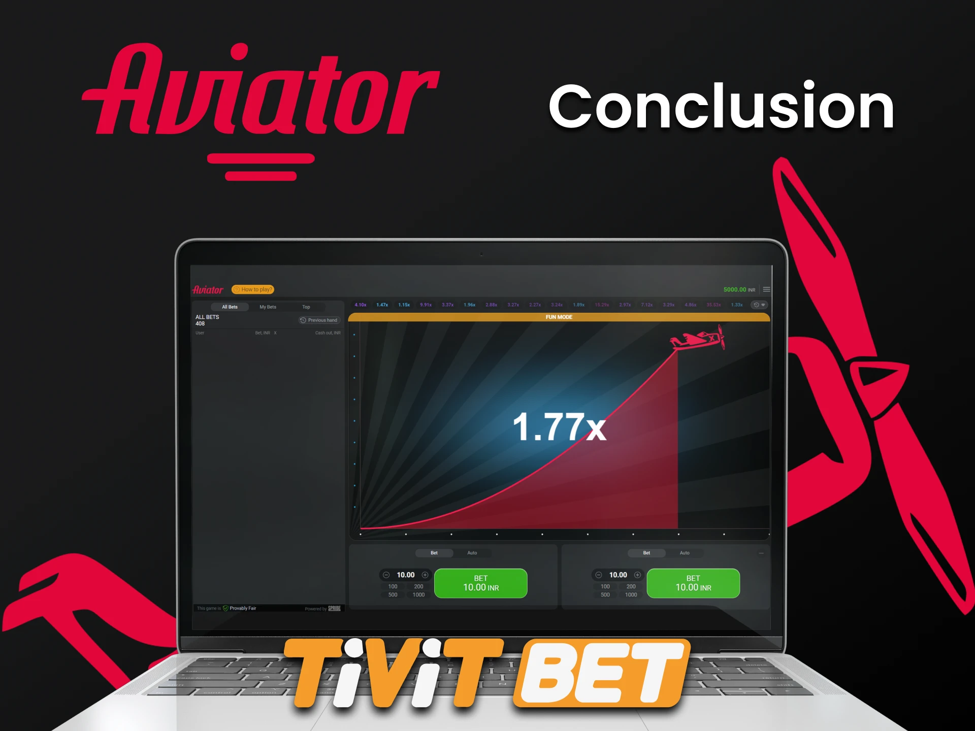 Tivitbet is ideal for playing Aviator.