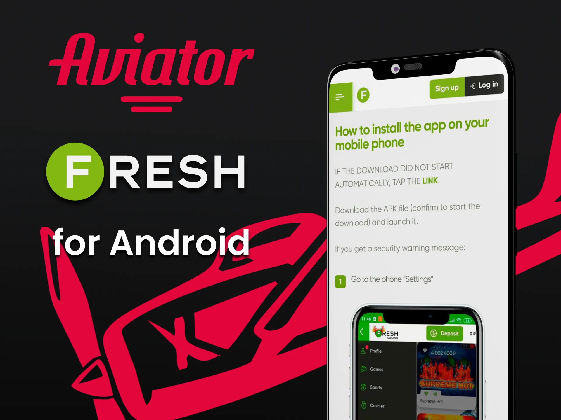 Play the Fresh Casino app for smartphones in Aviator.