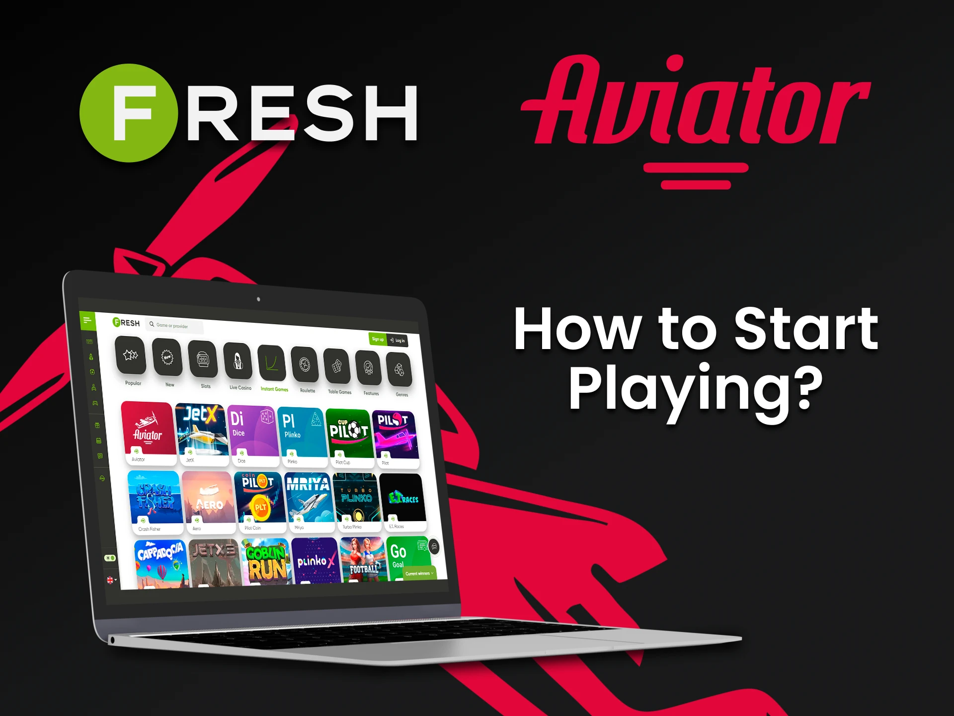 You can find the Aviator in the casino section of Fresh Casino.