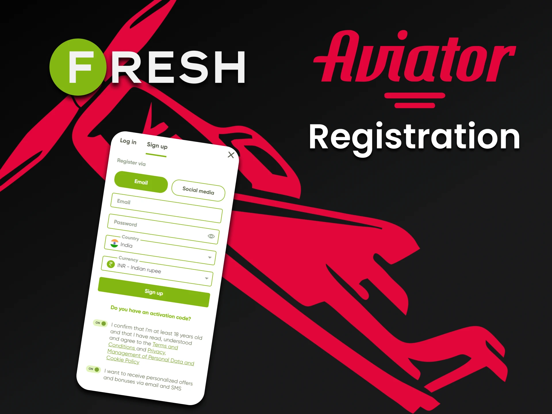 Register at Fresh Casino to play Aviator.