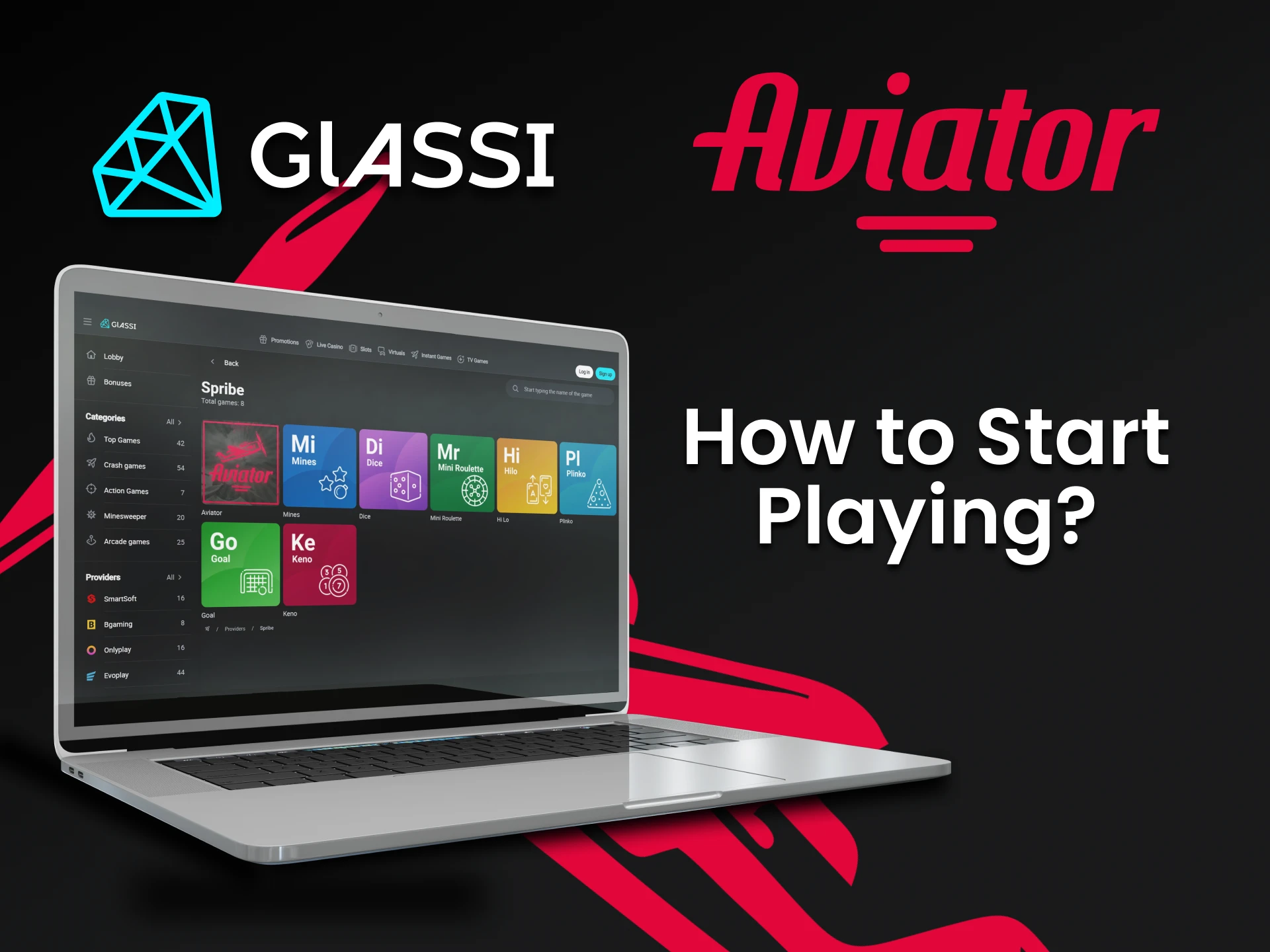 We will show you how to start playing Aviator at Glassi Casino.