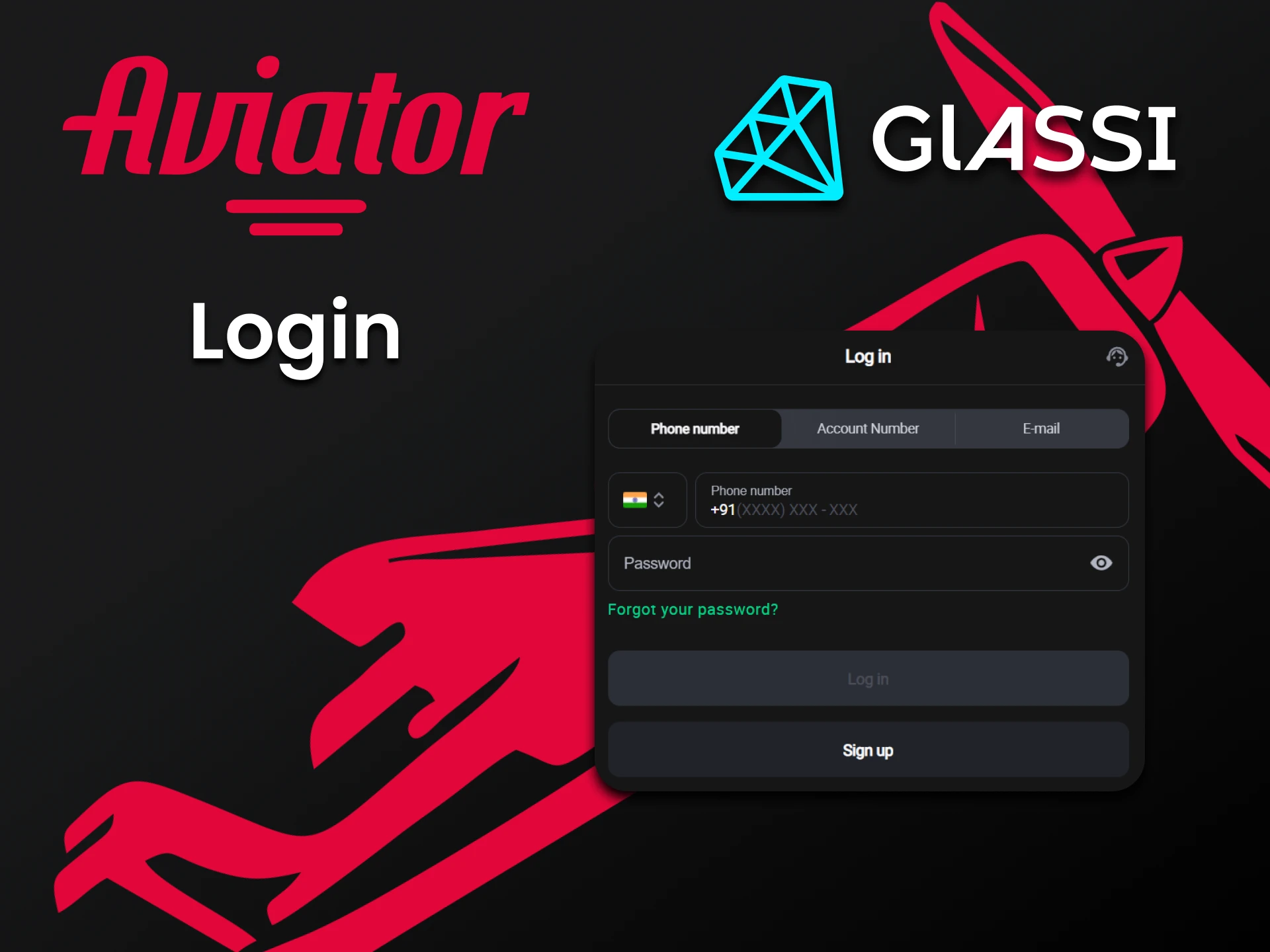 Use your Glassi Casino account to play Aviator.