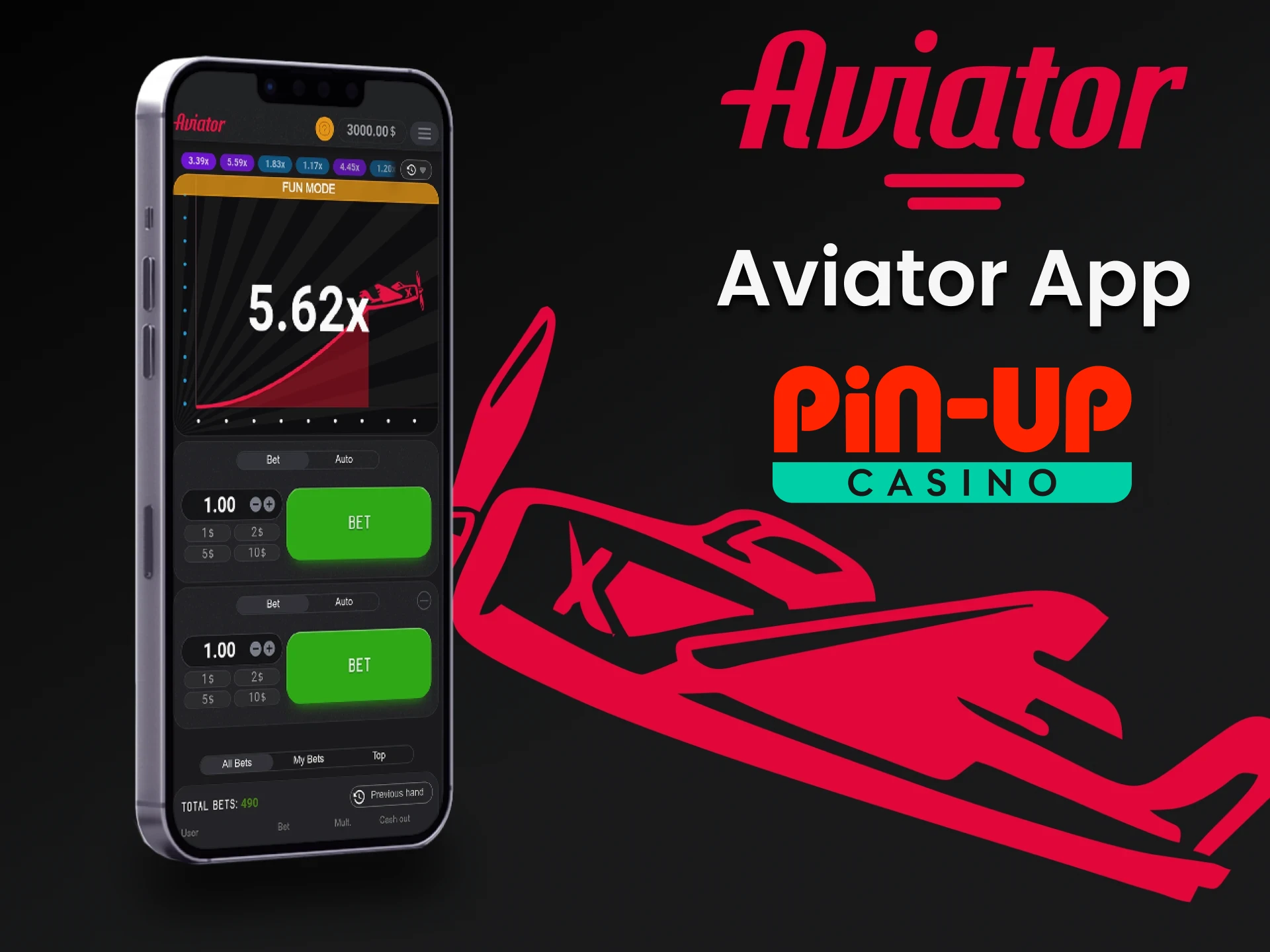 Play the Aviator game with the PinUp app.