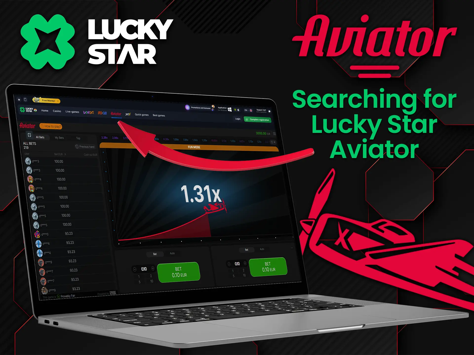 Use the fast way to find the Lucky Star Aviator game.