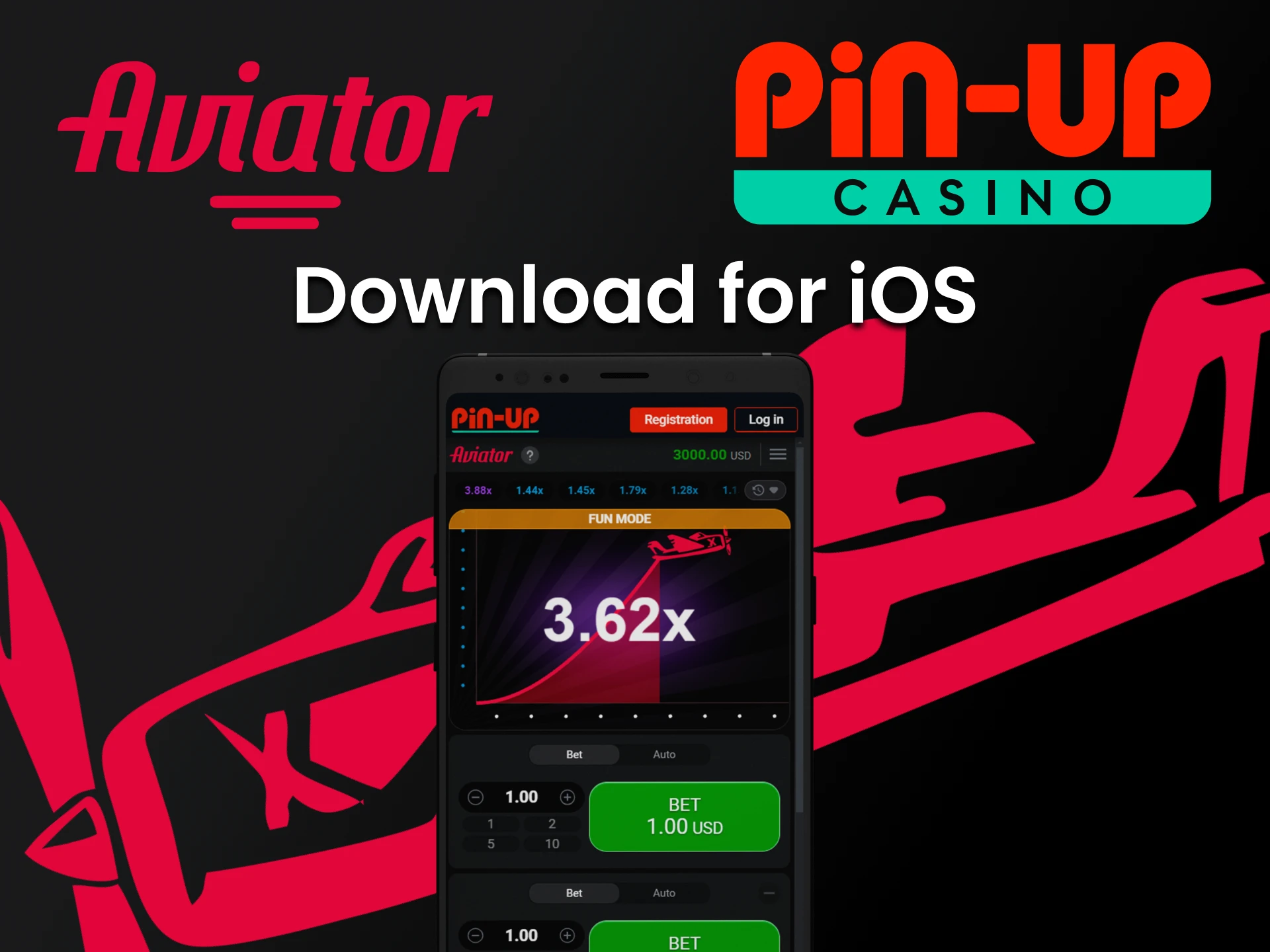 Download the Pin Up app for iOS to play Aviator.