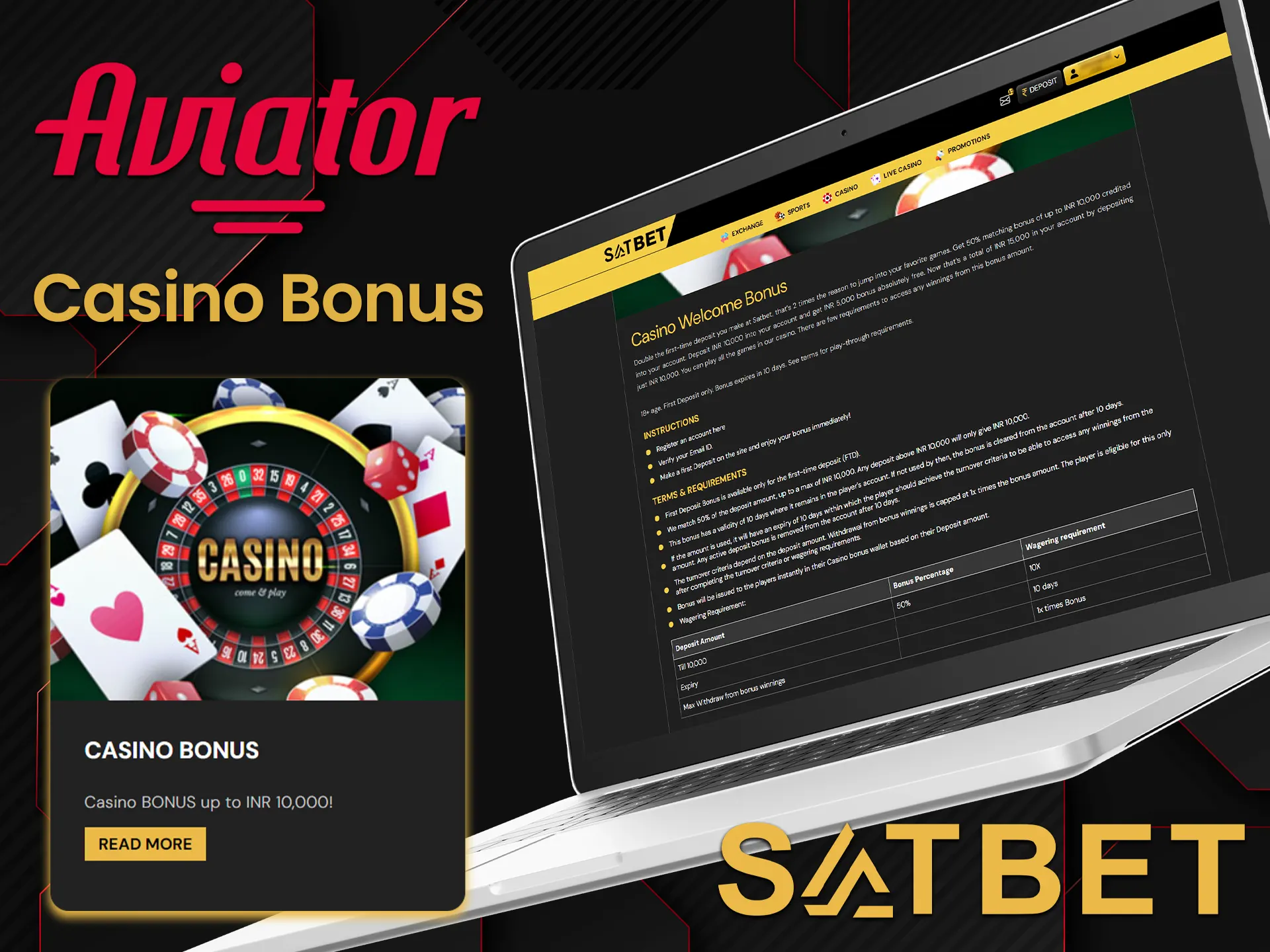 Activate your welcome bonus at Satbet and use it in the Aviator game.