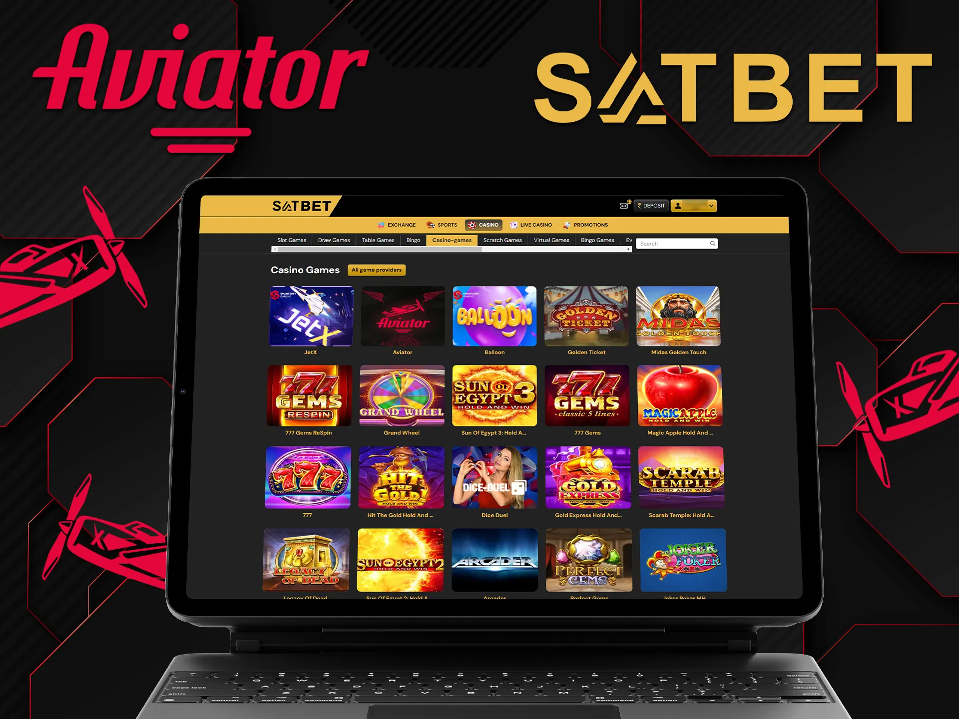 Find the section with recently added Satbet games and click on Aviator.