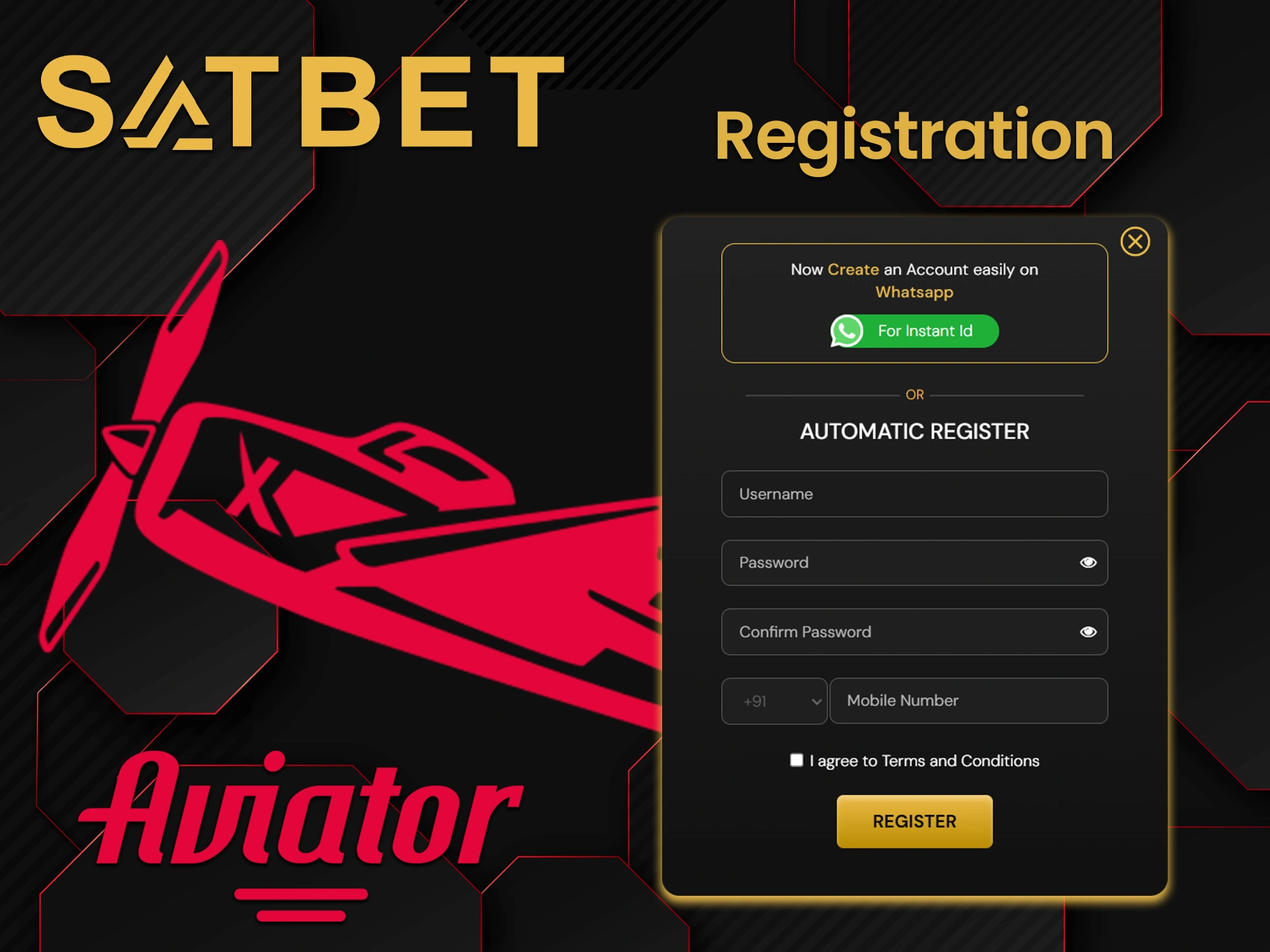 Register on Satbet and you can start playing Aviator.