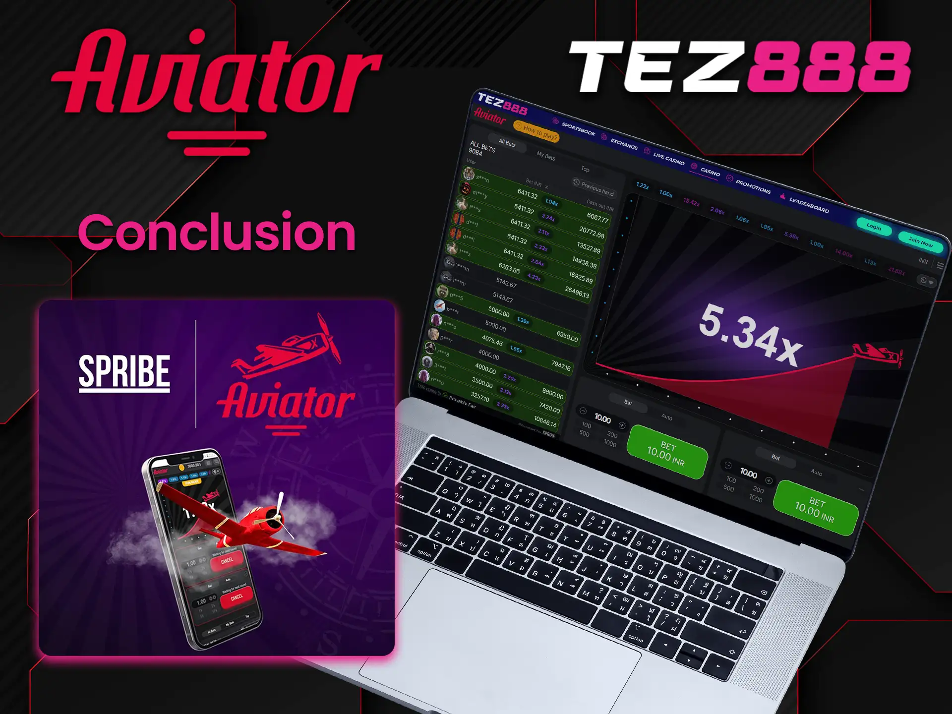 We recommend the Tez888 gaming platform to win at Aviator.