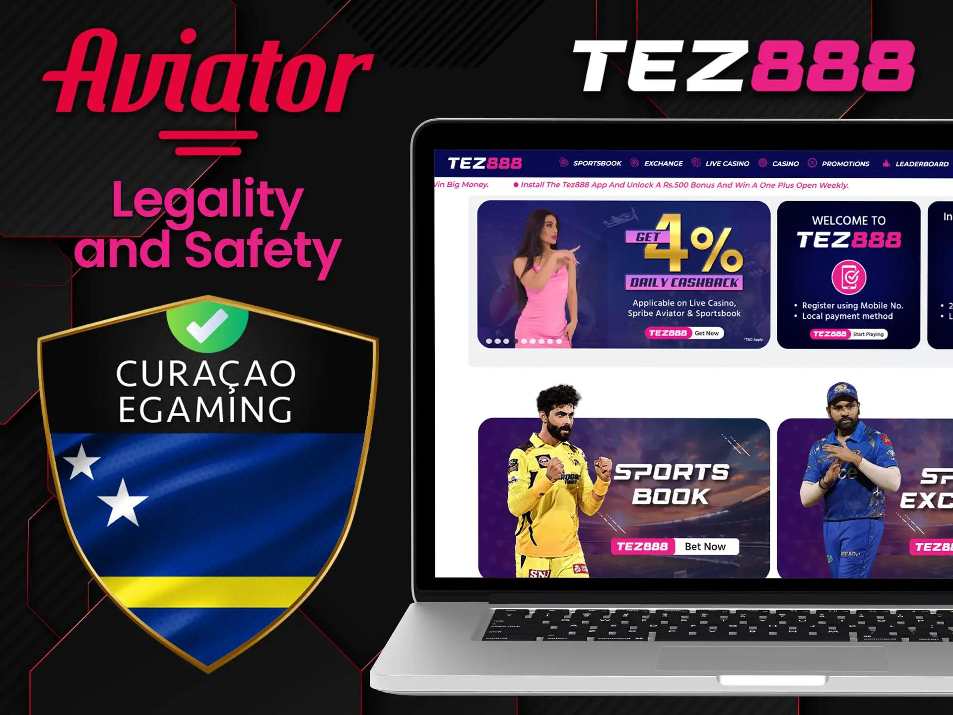Tez888 provides its services online legally.