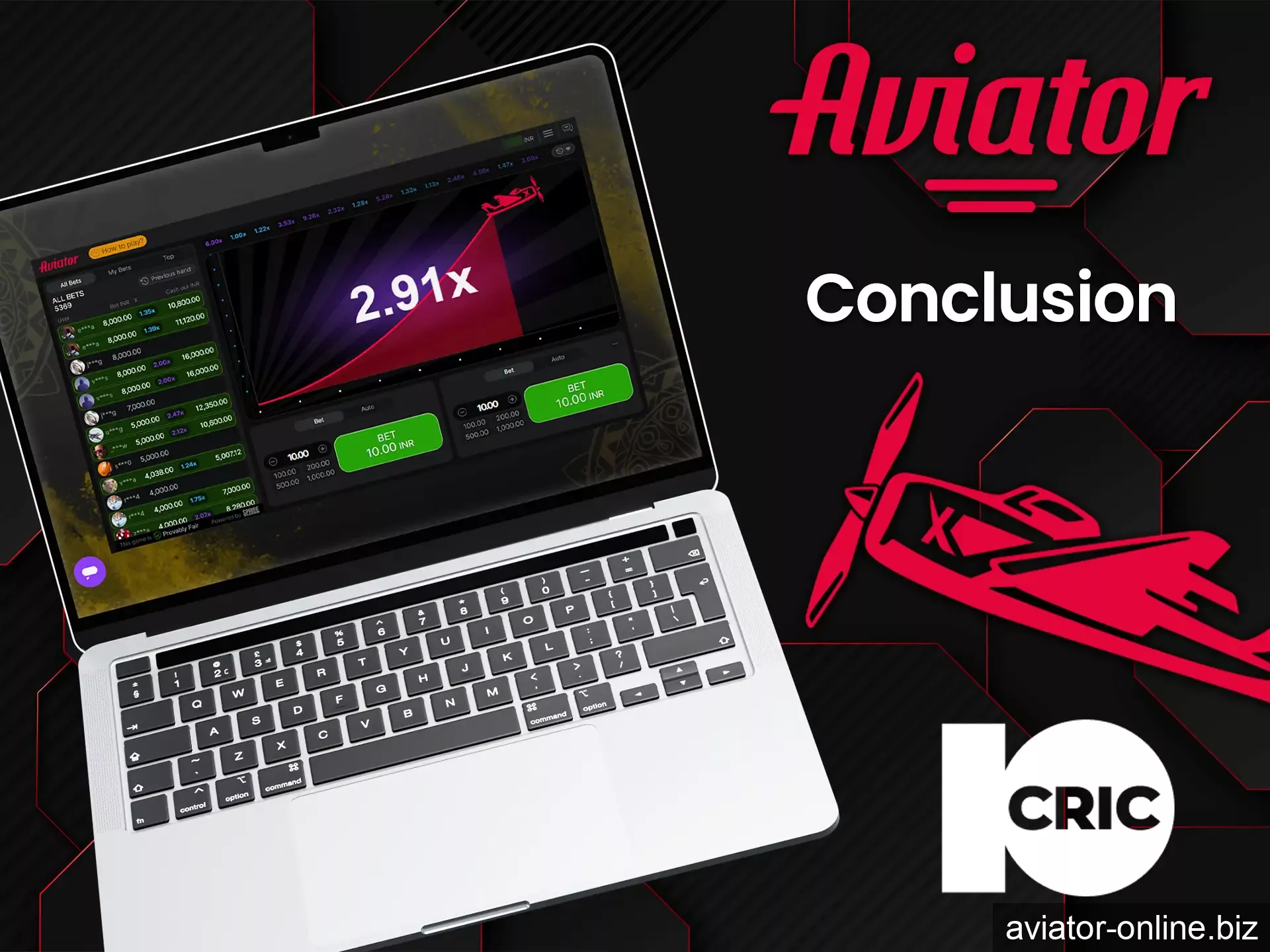 Enjoy playing Aviator at 10CRIC.