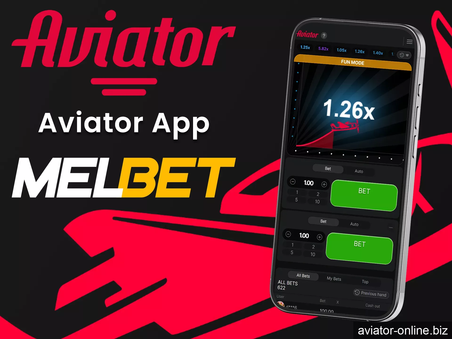 The Melbet app is perfect for playing aviator.