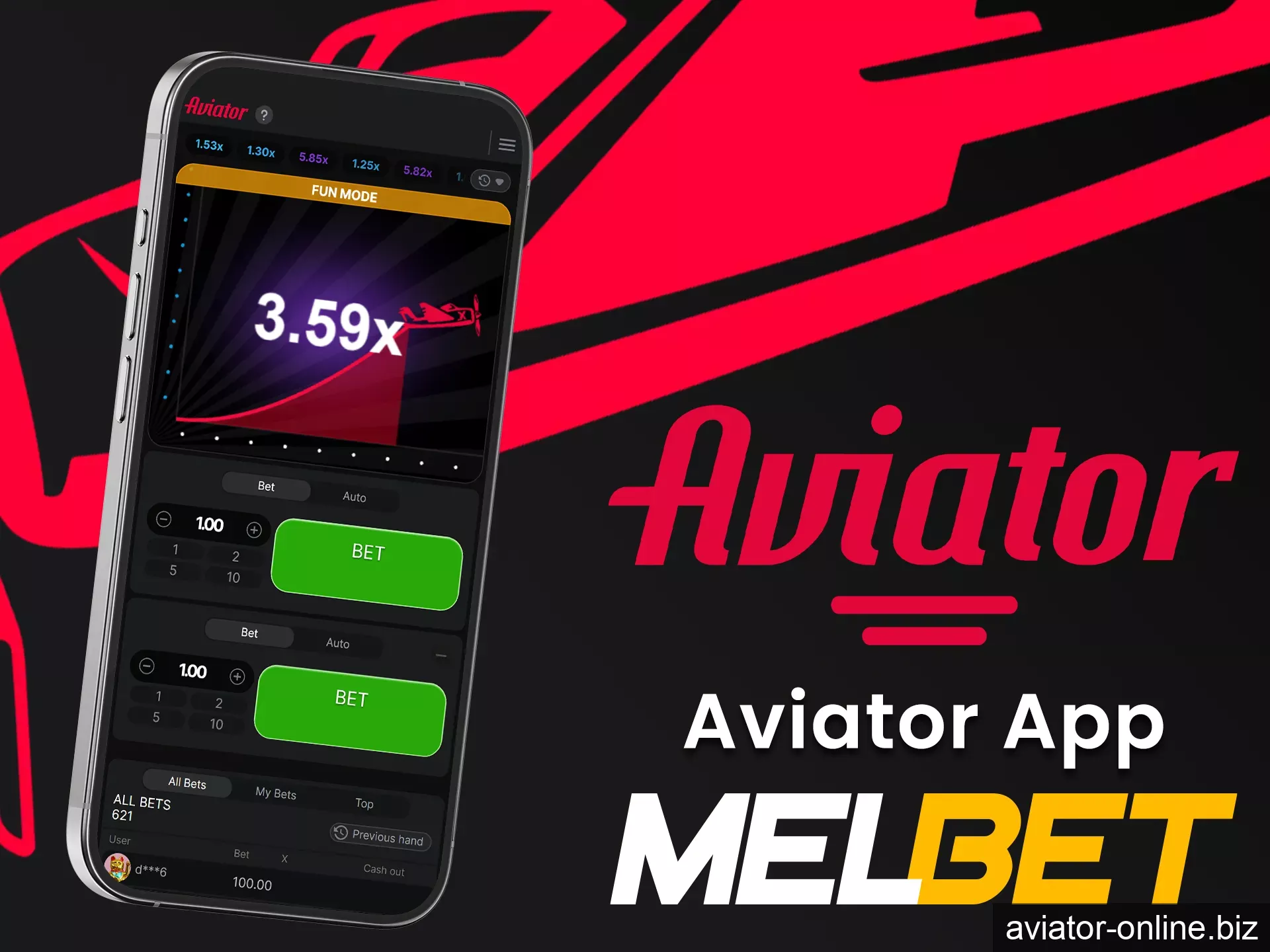 Play Aviator on the Melbet app.