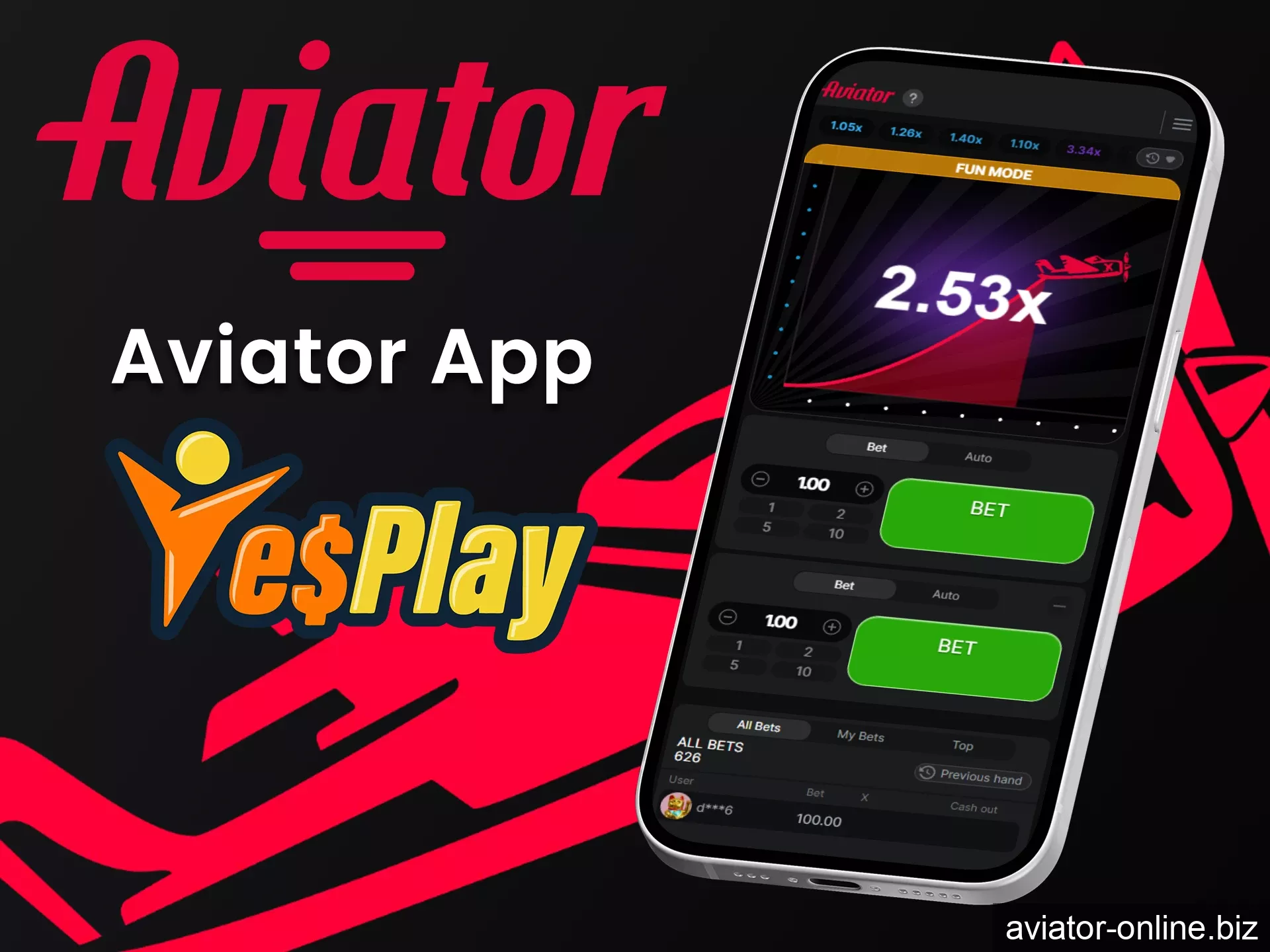 You can play Aviator on the YesPlay app.