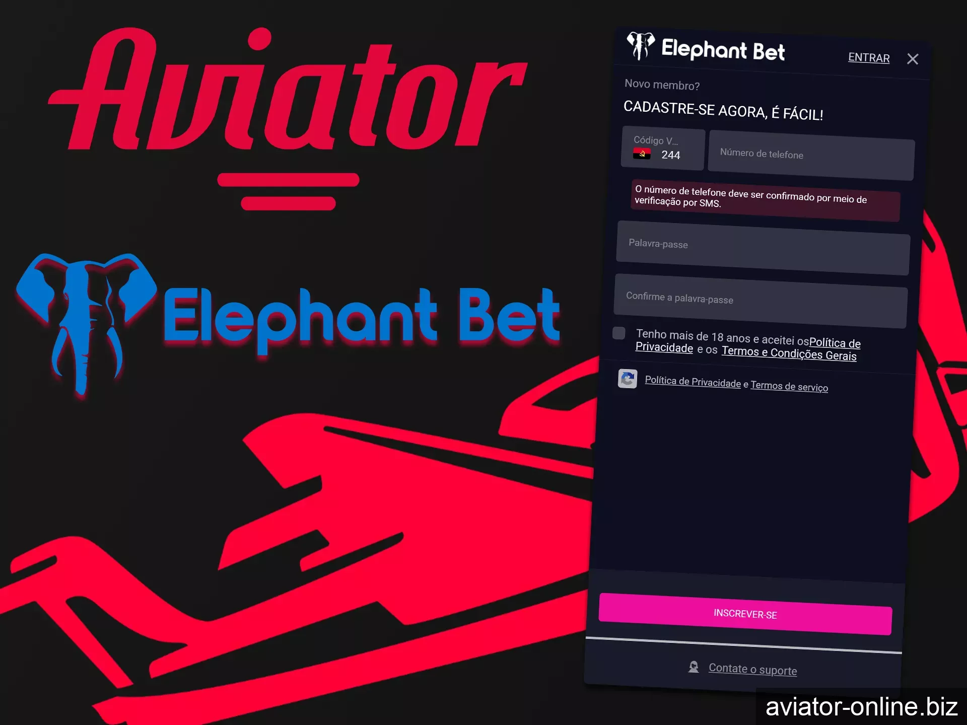Registe-se na Elephant Bet e comece a jogar Aviator.