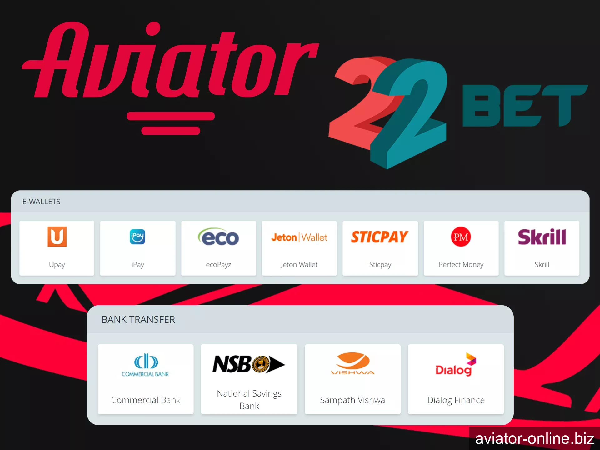 Make easy withdrawals from the Aviator game at 22Bet Casino.