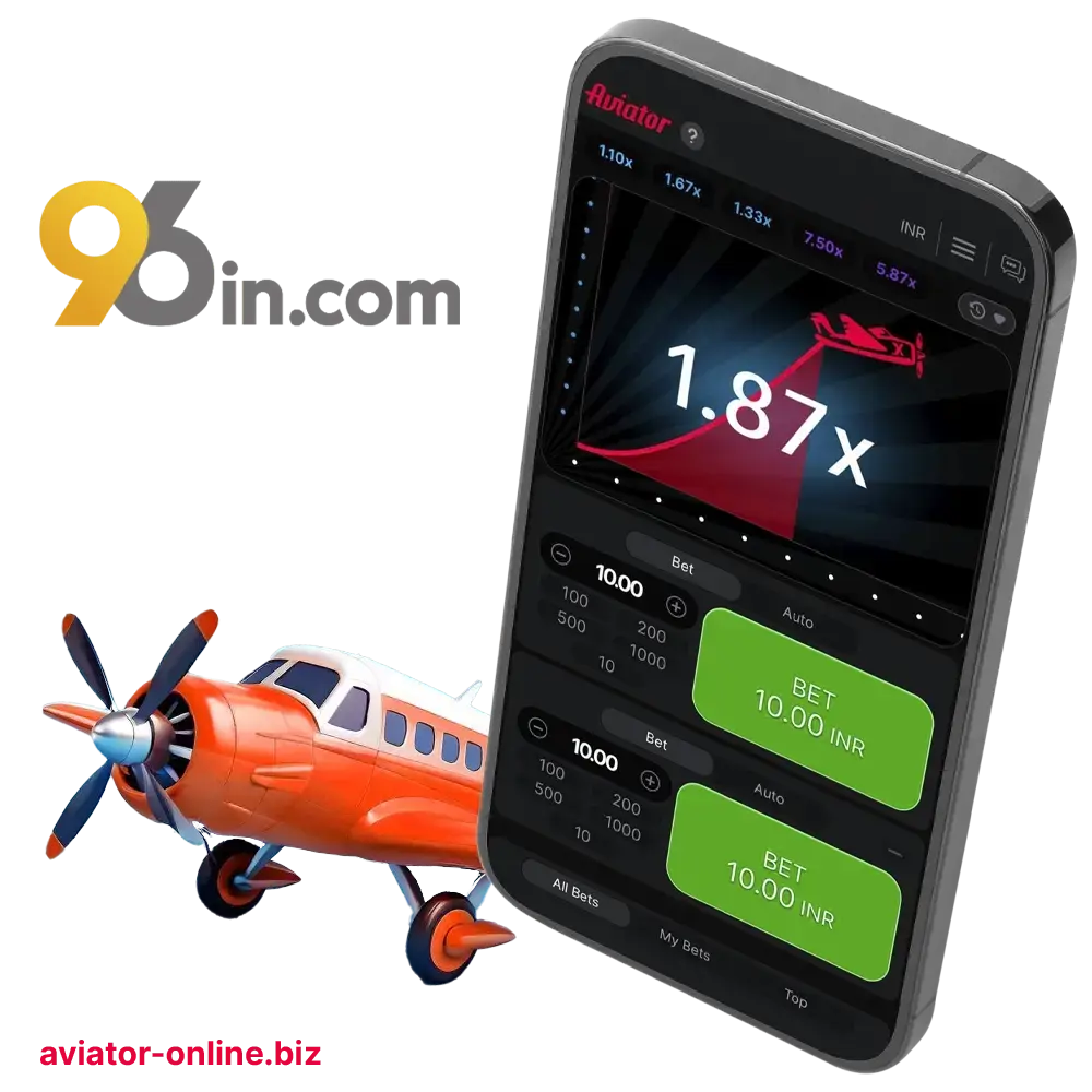 Get the thrill of winning at the most popular Aviator game from 96in Casino.