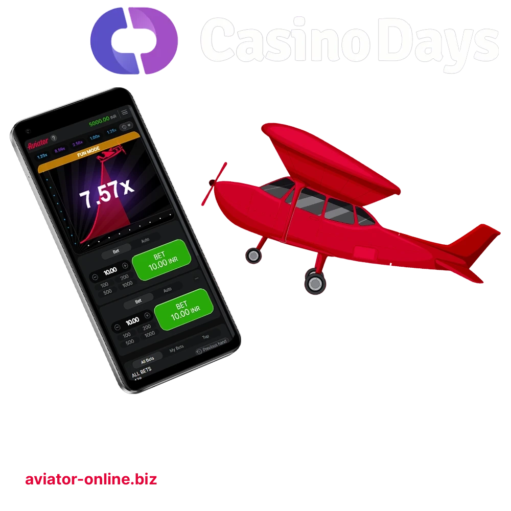 You can access Aviator from anywhere with the Casino Days mobile app.