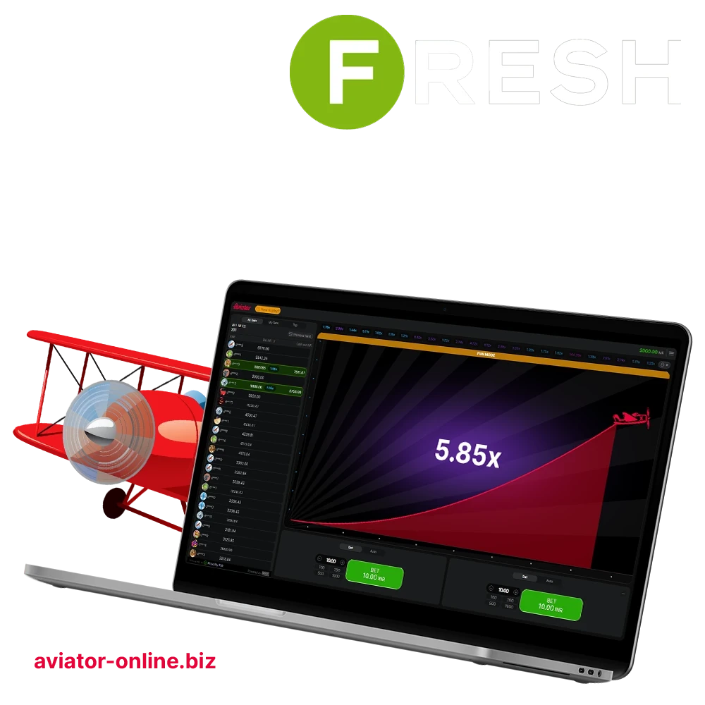 Visit the Fresh Casino website to play Aviator.