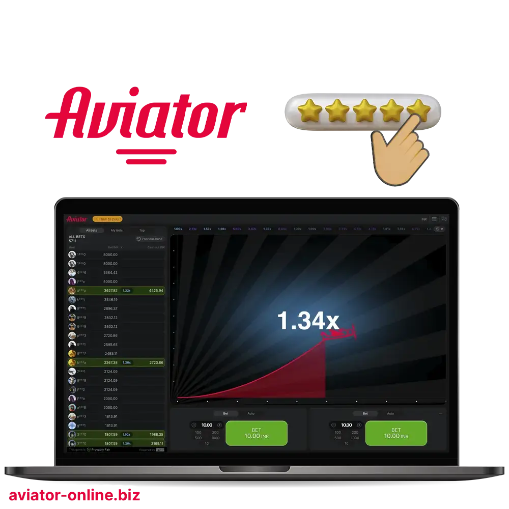 Players' opinions and ratings about Aviator.