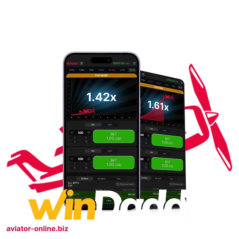 Use the WinDaddy Aviator app to play from your mobile device.