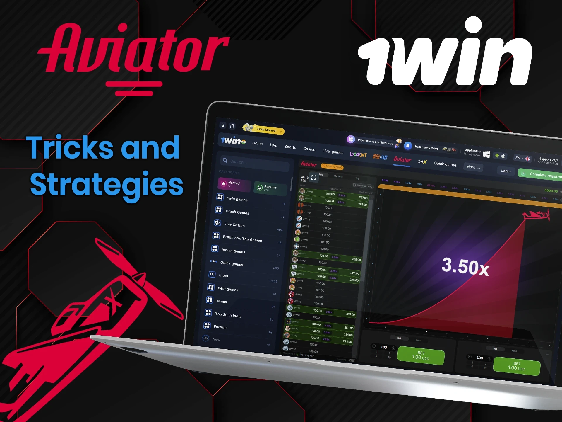 Learn how to increase your chances of winning the Aviator game at 1Win.