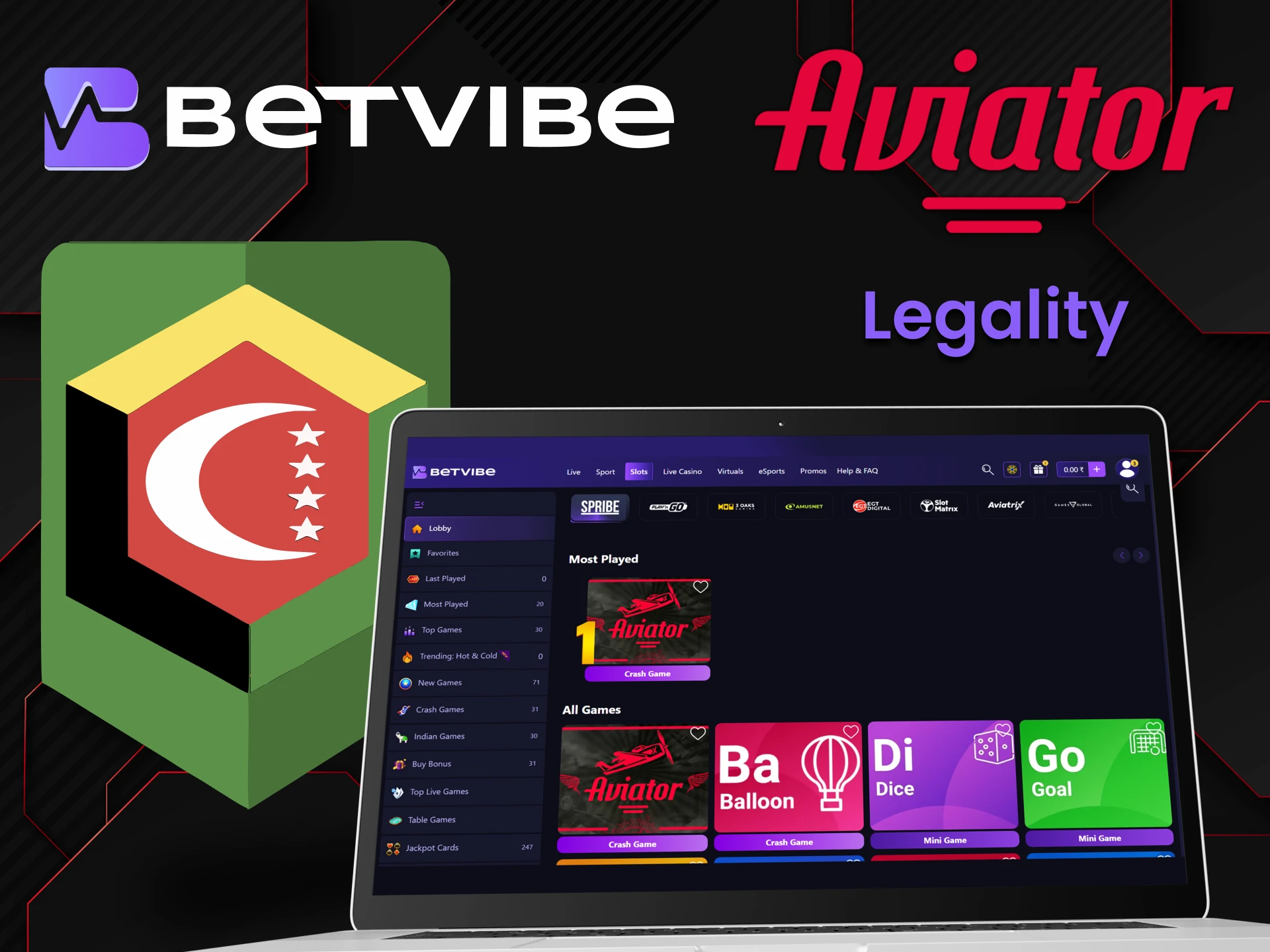 Betvibe website has a special license for playing Aviator.