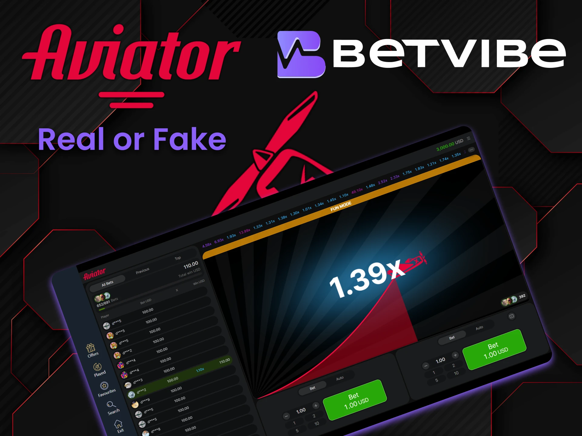 The Aviator game is available on the Betvibe website.