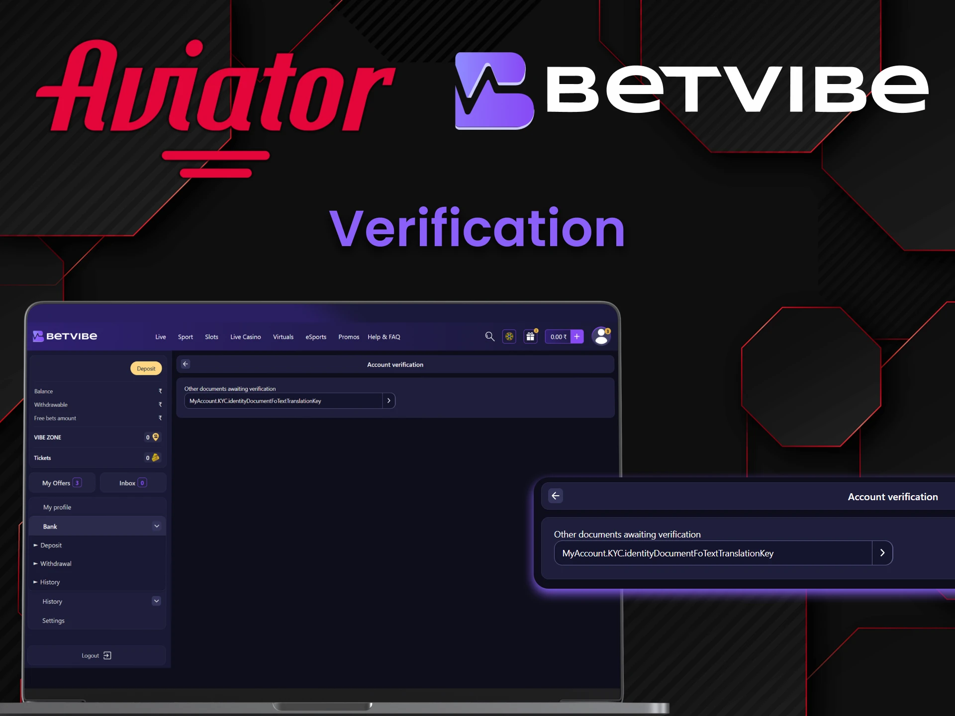 On the Betvibe website you need to fill in your personal information to play Aviator.