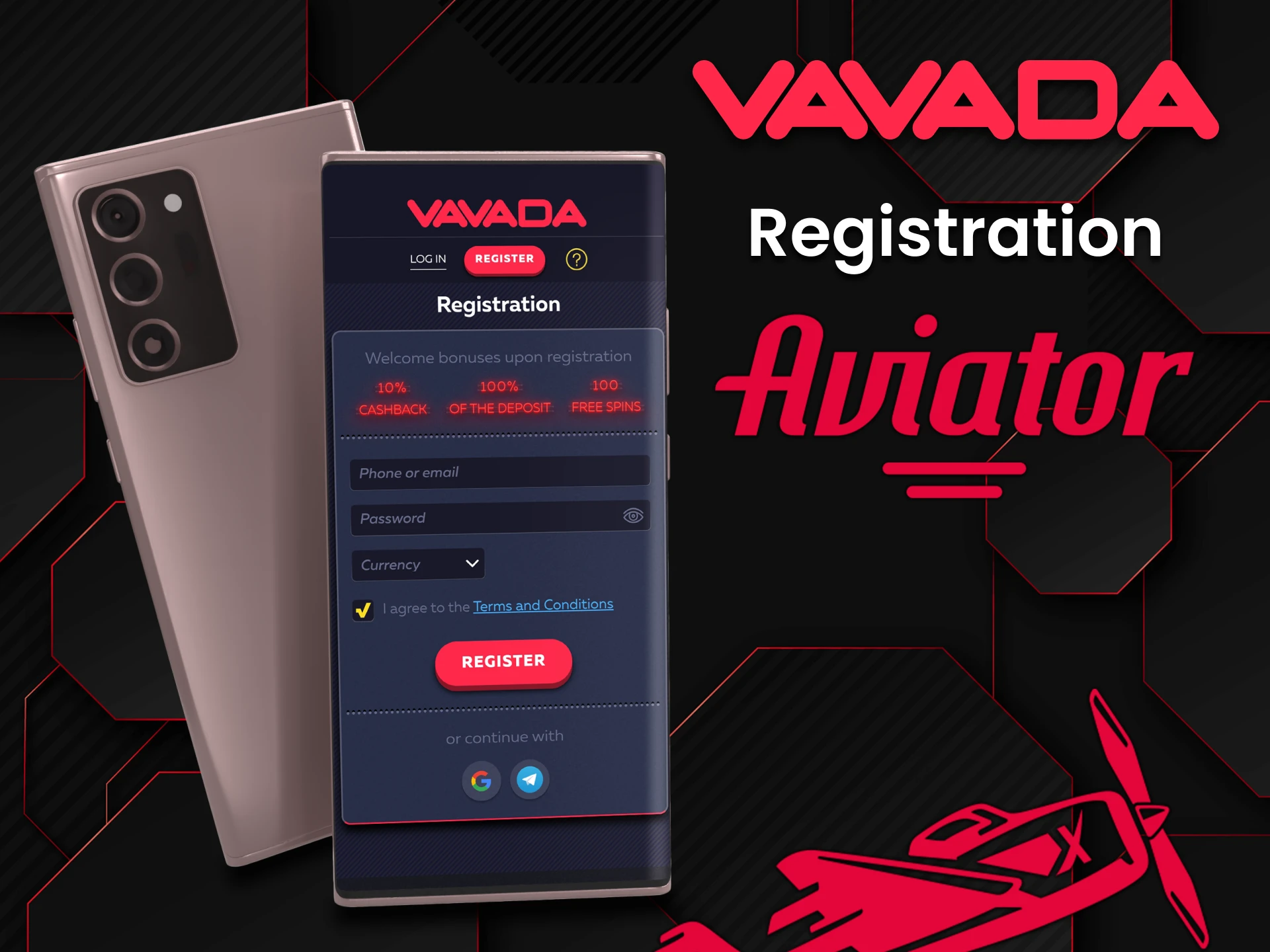 It is recommended to register to play Aviator in the Vavada application.
