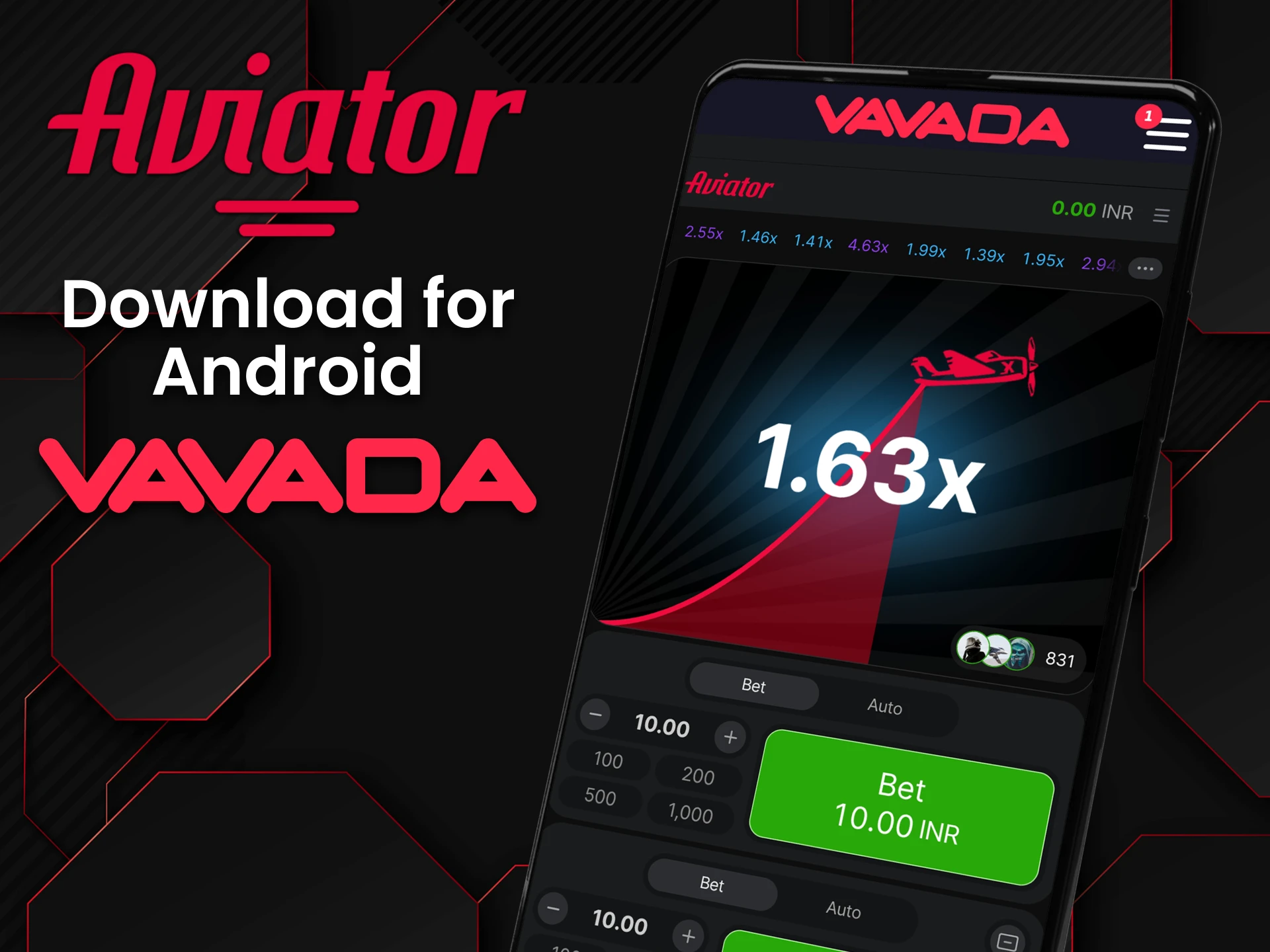Download the Vavada app to play Aviator on Android.