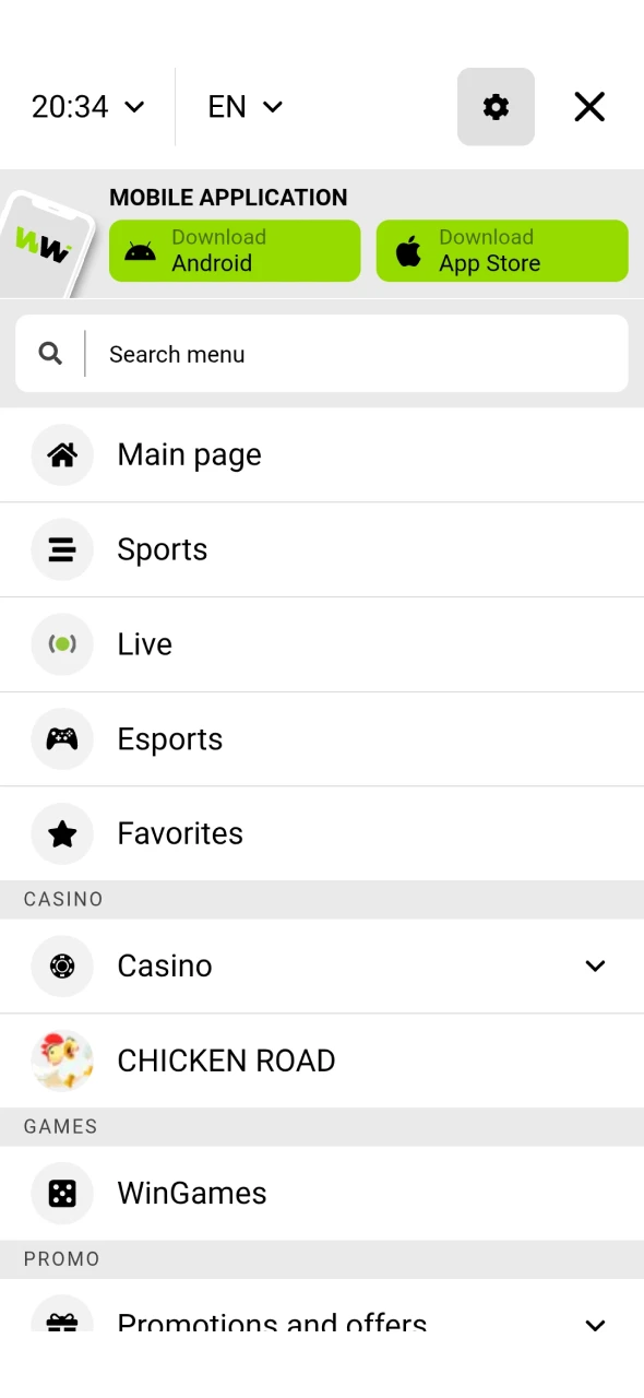 Find the WinWin app to download on Android.
