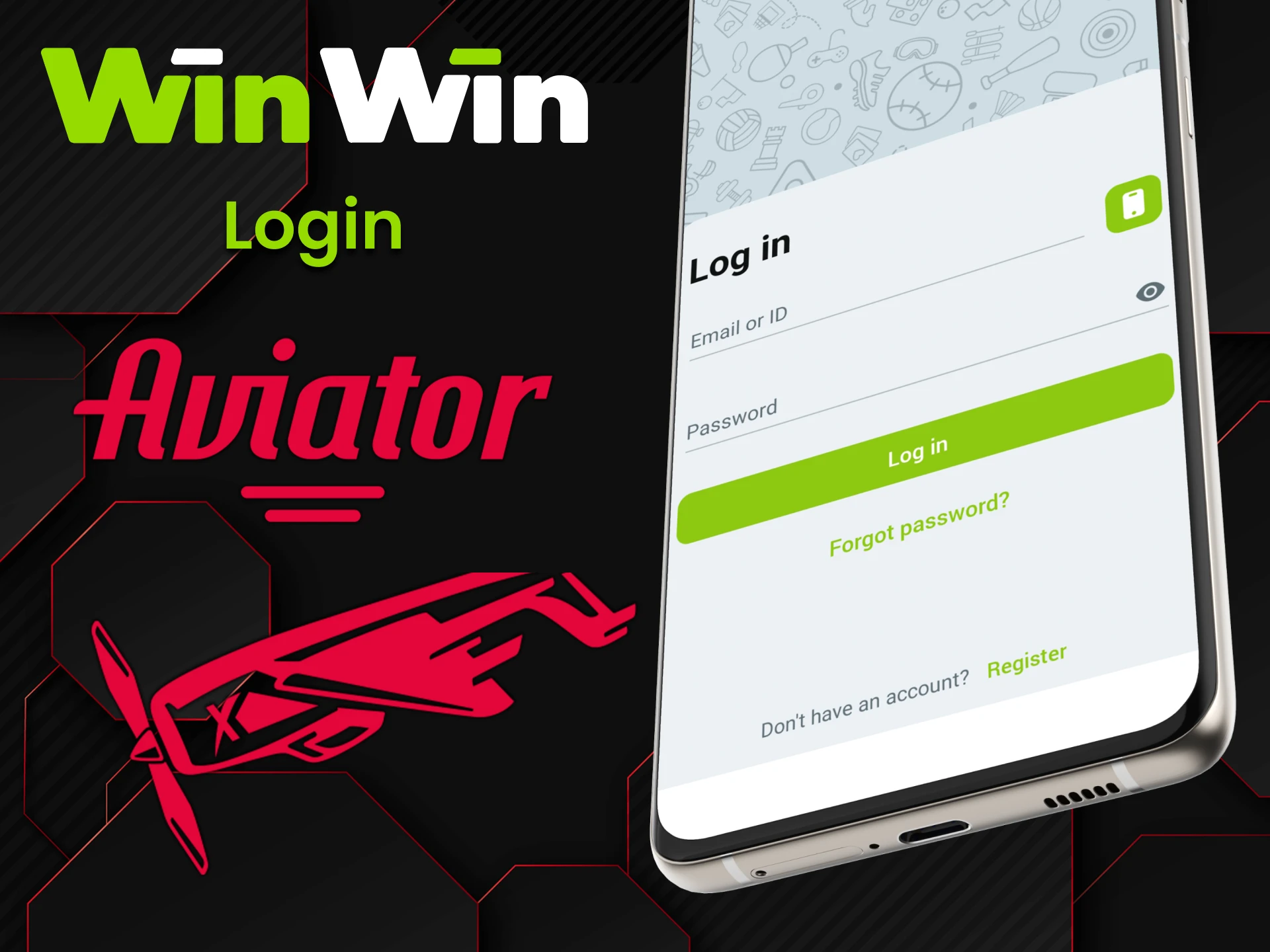 Log in to your personal WinWin app account to play Aviator.