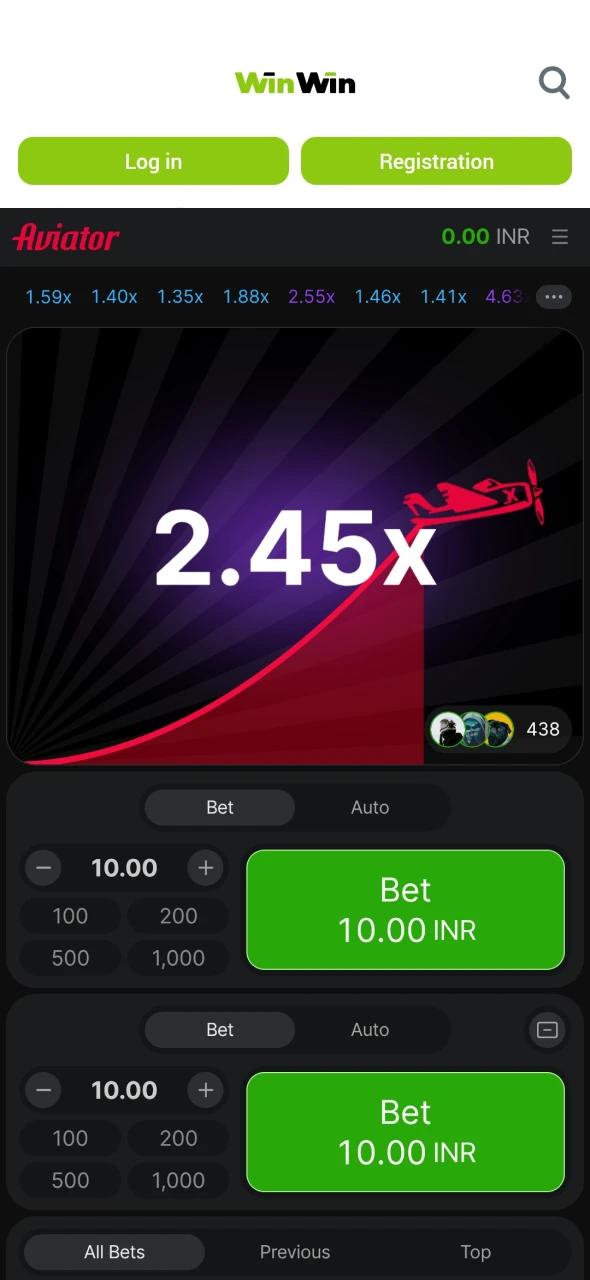 Explore the Aviator game in the WinWin app.
