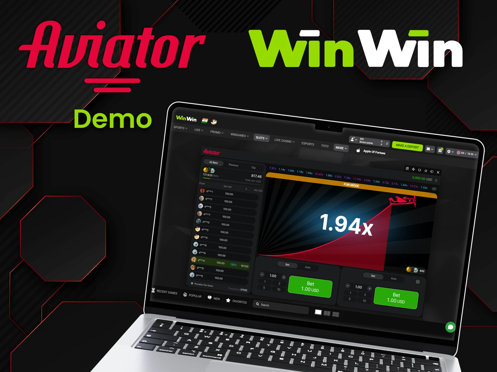 We recommend starting with the demo version of the game Aviator on WinWin.
