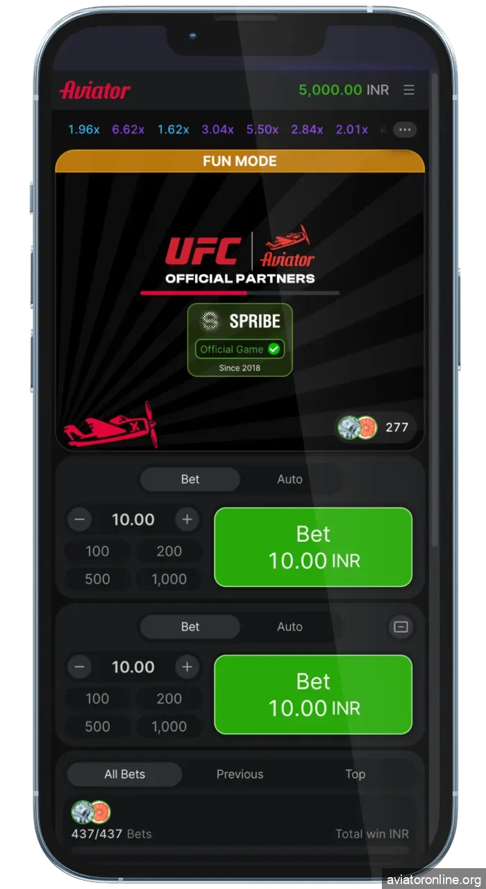 Open the Aviator game and familiarize yourself with the interface.