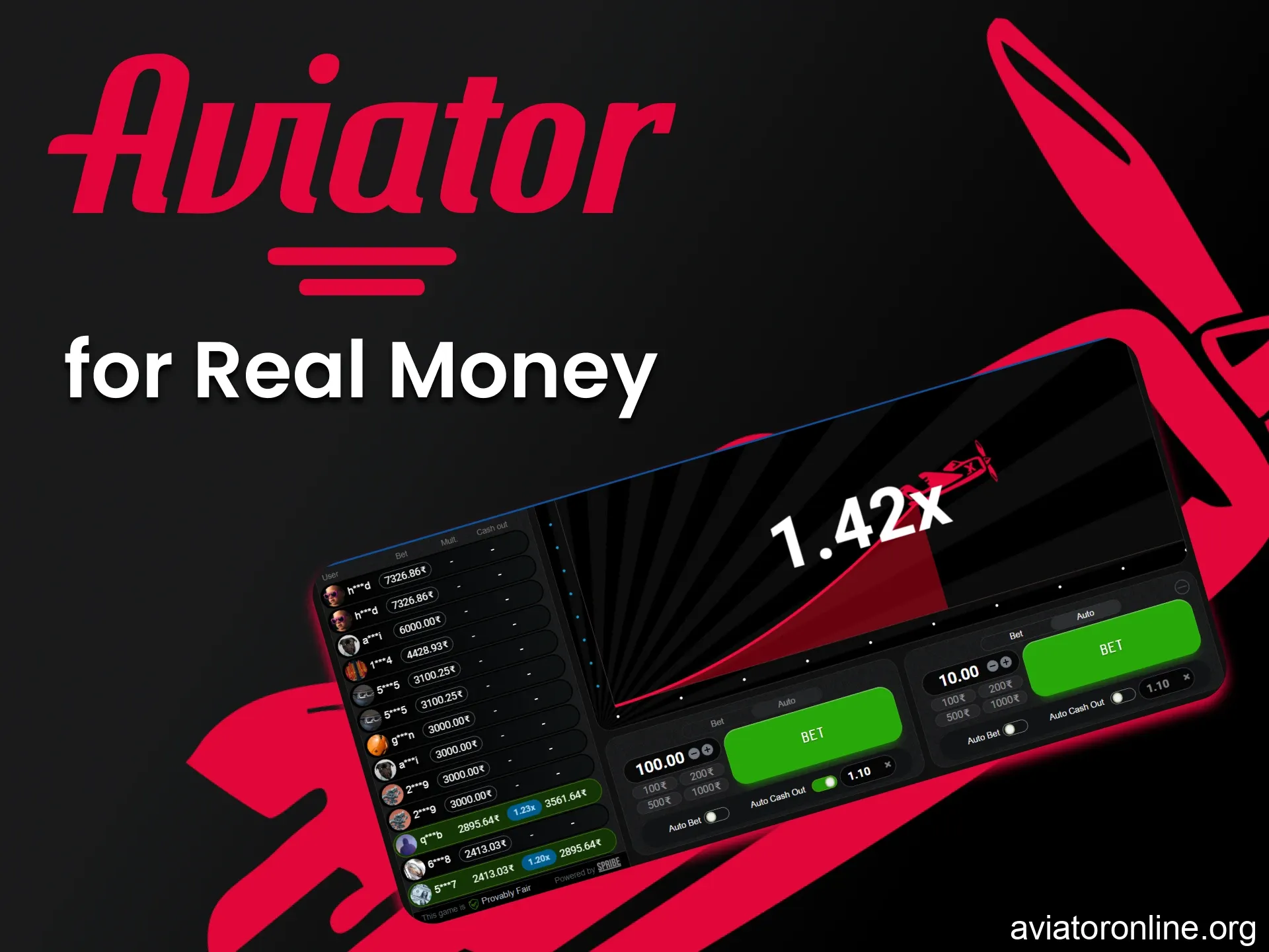Win real money playing Aviator.